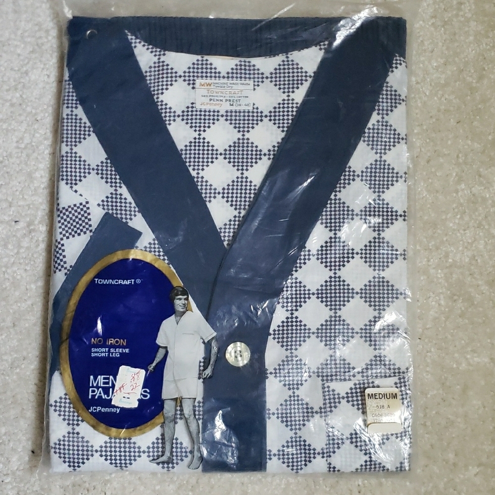New Vintage NWT Men’s Pajamas PJ XL XL Short sleeve top knee length bottom
